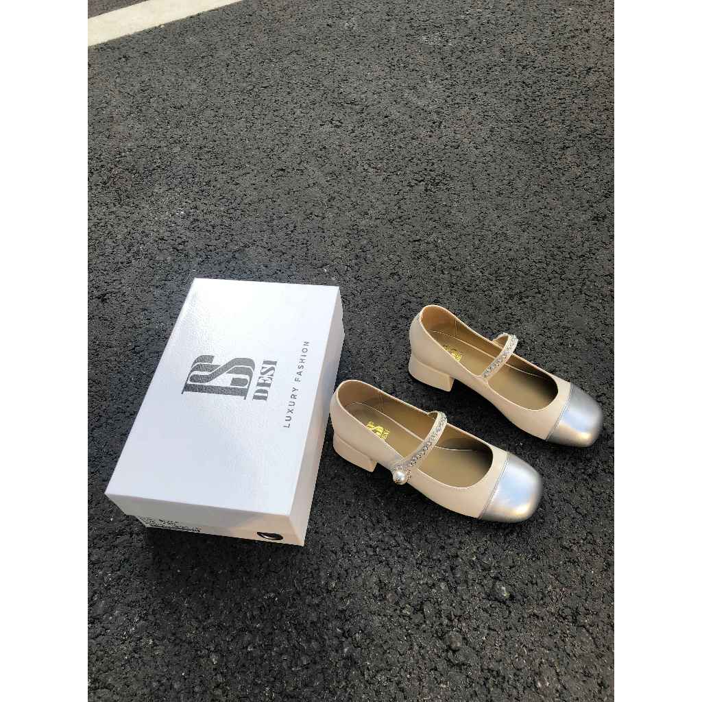 Giày Búp Bê Đế Vuông 4 Phân Phối Quai Thời Trang DESI 2365-2