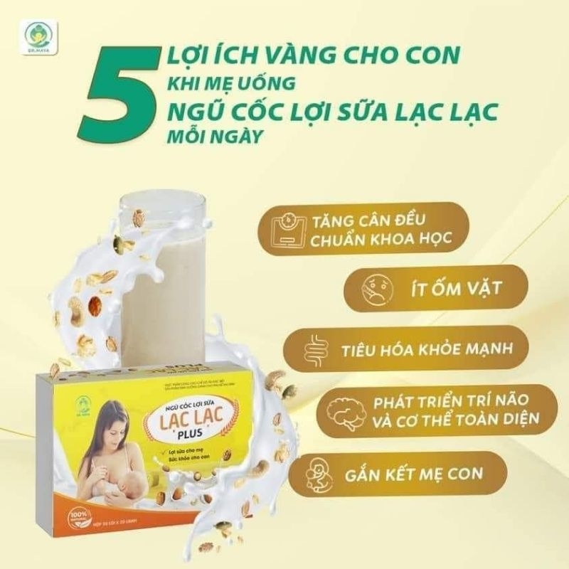 Ngũ cốc lợi Sữa Lạc Lạc Pluss DR. Maya 1 hộp 30 gói 600g