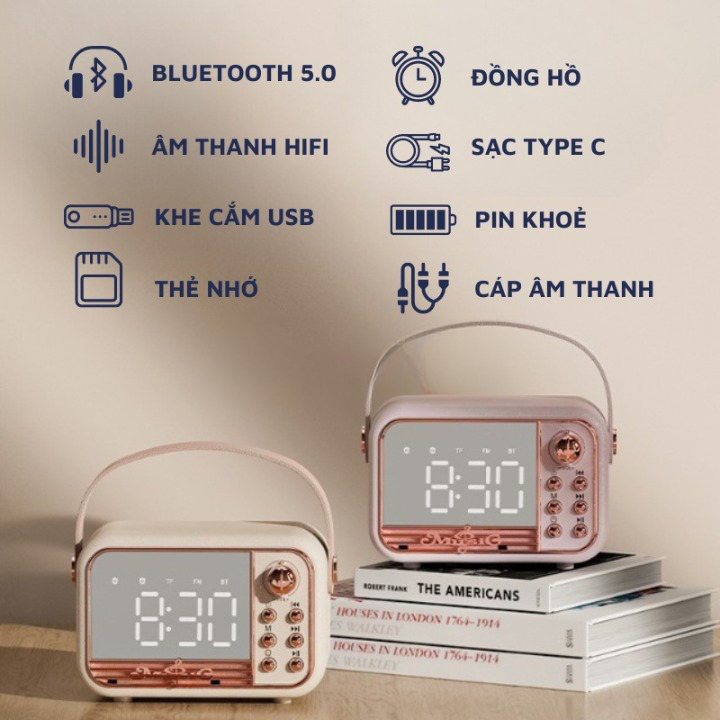 Loa Bluetooth S11 5W Màn Hình LED Đồng Hồ Báo Thức - Hỗ Trợ Thẻ Nhớ & Nghe FM Bảo hành 12 tháng