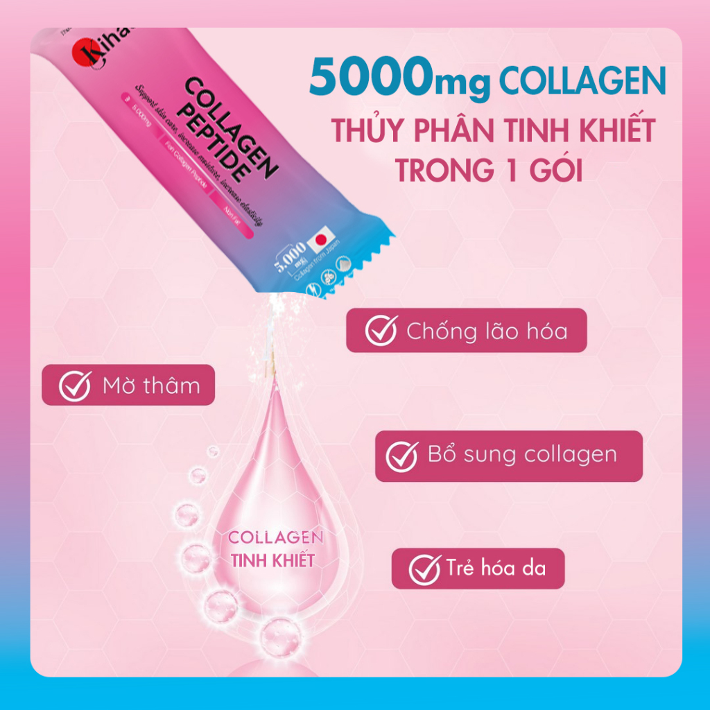 Combo 2 chai 60ml serum cao cấp KIHASU Collagen Nhật Bản dưỡng ẩm da, căng da, sáng da: Niacinamide, vitaminC...