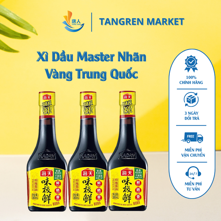 xì dầu master 380ml nhãn vàng cao cấp Trung Quốc