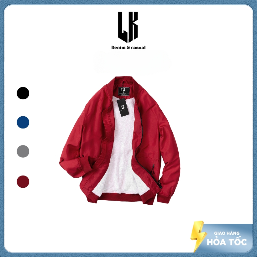 Bomber Lót Lông LK DENIM - Bomber Lót Lông Cừu, bo dệt đồng bộ