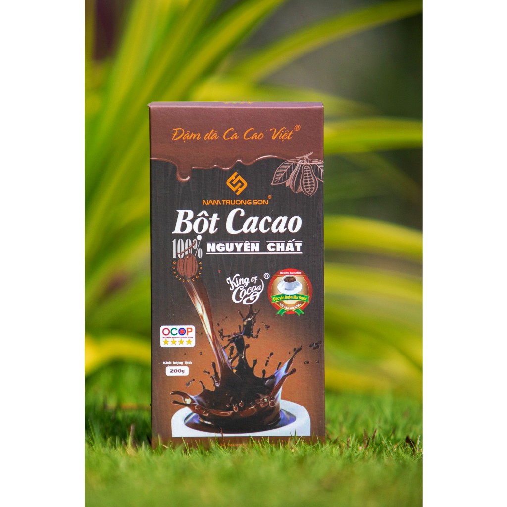 Bột Cacao organic nguyên chất 200g Nam Trường Sơn Đậm vị Đắk Lắk