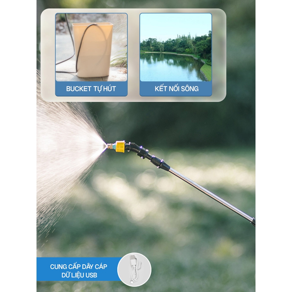 Bình xịt tưới cây Bình Xịt Điện Công Suất Cao Tự Động Máy Bơm Không Khí Vòi Phun Vòi Phun Tưới Cây Vườn 3/5M