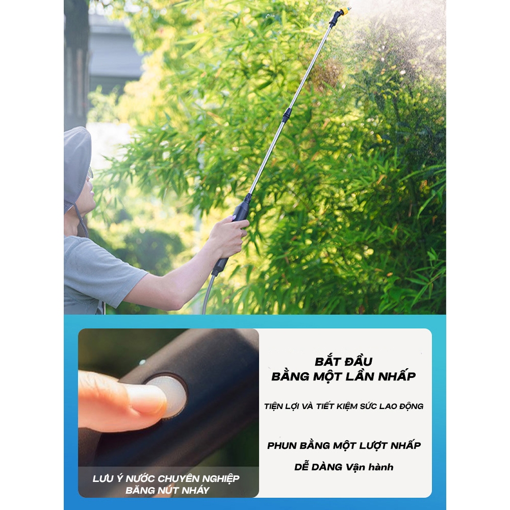 Bình xịt tưới cây Bình Xịt Điện Công Suất Cao Tự Động Máy Bơm Không Khí Vòi Phun Vòi Phun Tưới Cây Vườn 3/5M
