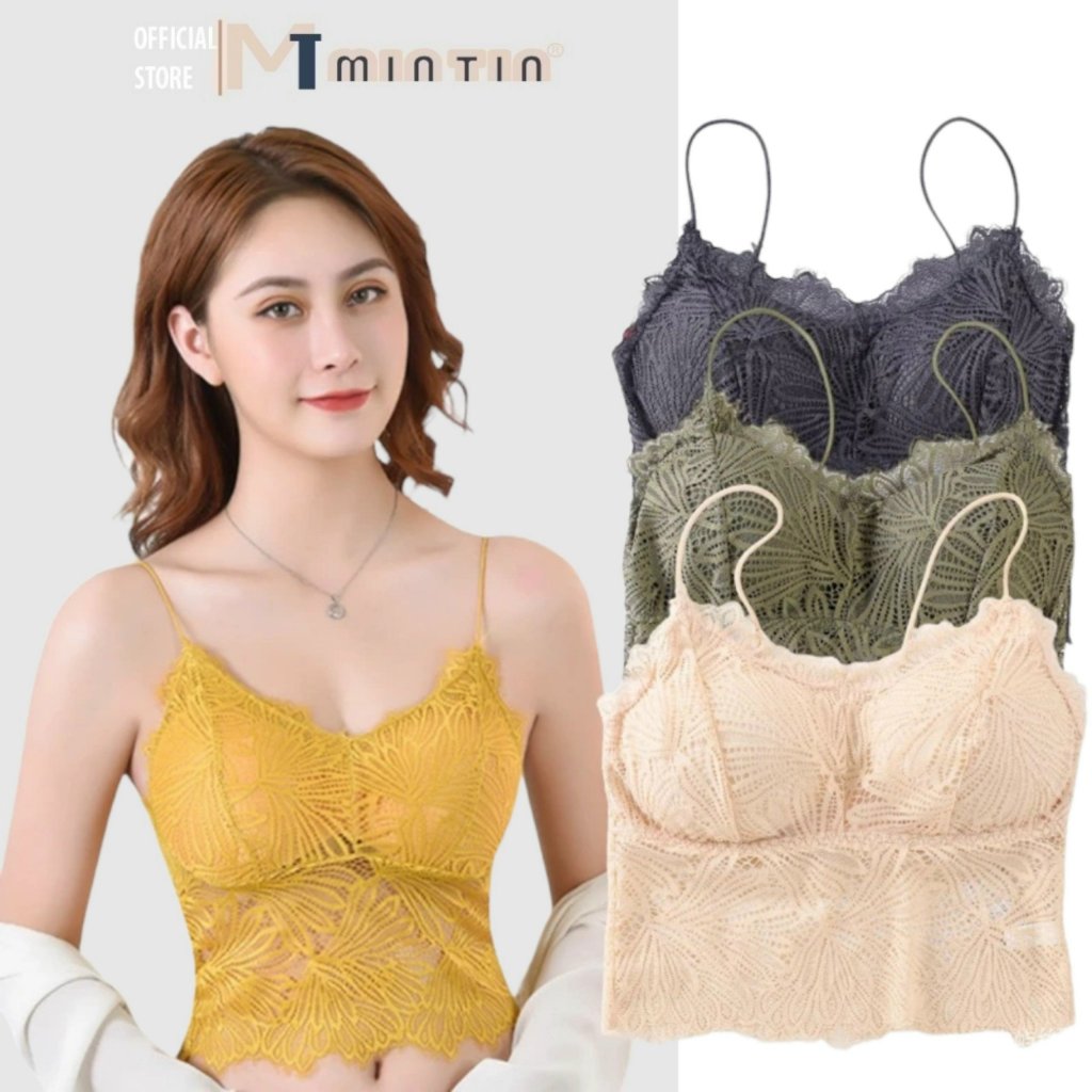 Áo Bra Dây Chất Liệu Ren Hoa Lá Siêu Hót Sang Chảnh Cho Mùa Hè Mã 9936 - Áo Bra Ren Mặc Trong Áo Vest [MinTin]