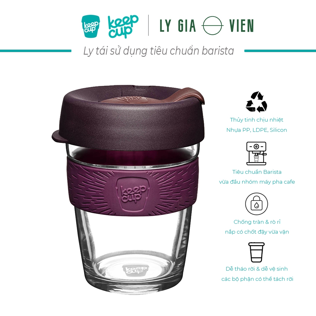 Ly thủy tinh KeepCup Brew 12oz ALDER, mã hàng BALD12