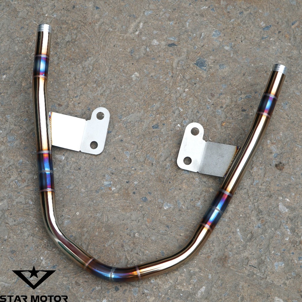 Tay xách, cảng sau Inox 304 khò màu Titan dành cho dòng xe Wave