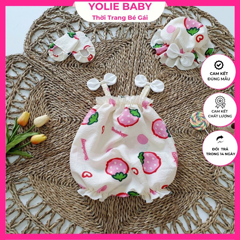 Body bé gái sét 3 chi tiết dễ thương cho trẻ sơ sinh đến 12kg
