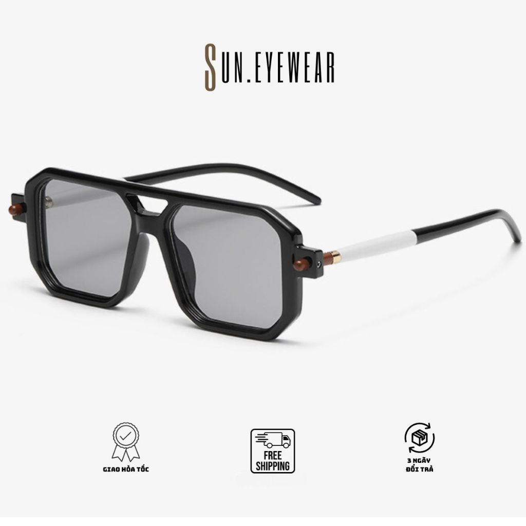 Kính mát thời trang Kuboraum cao cấp, mắt kính nam nữ gọng vuông kiểu dáng trẻ trung - Sun Eyewear