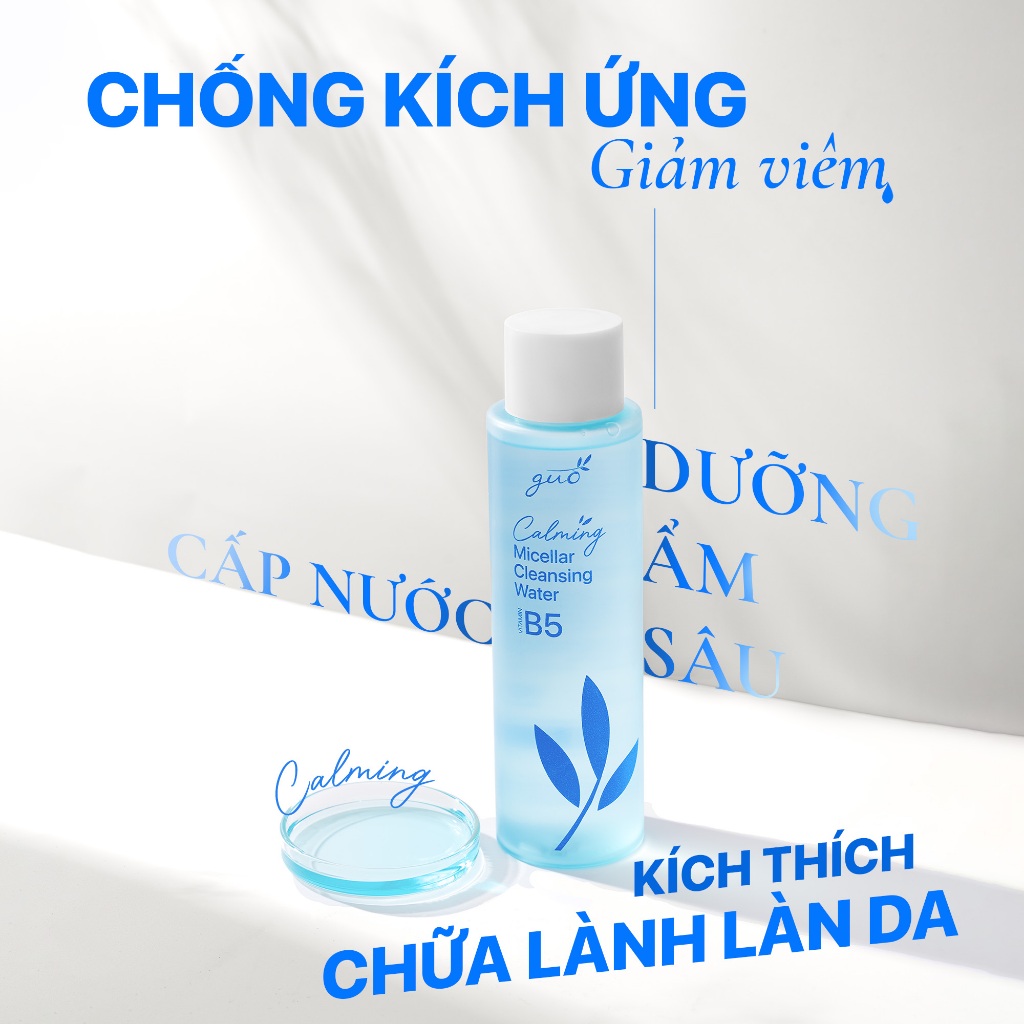 Nước Tẩy Trang B5 Làm Sạch Sâu, Dịu Nhẹ cho da nhạy cảm, không cồn, không cay mắt - Calming Micellar Water GUO