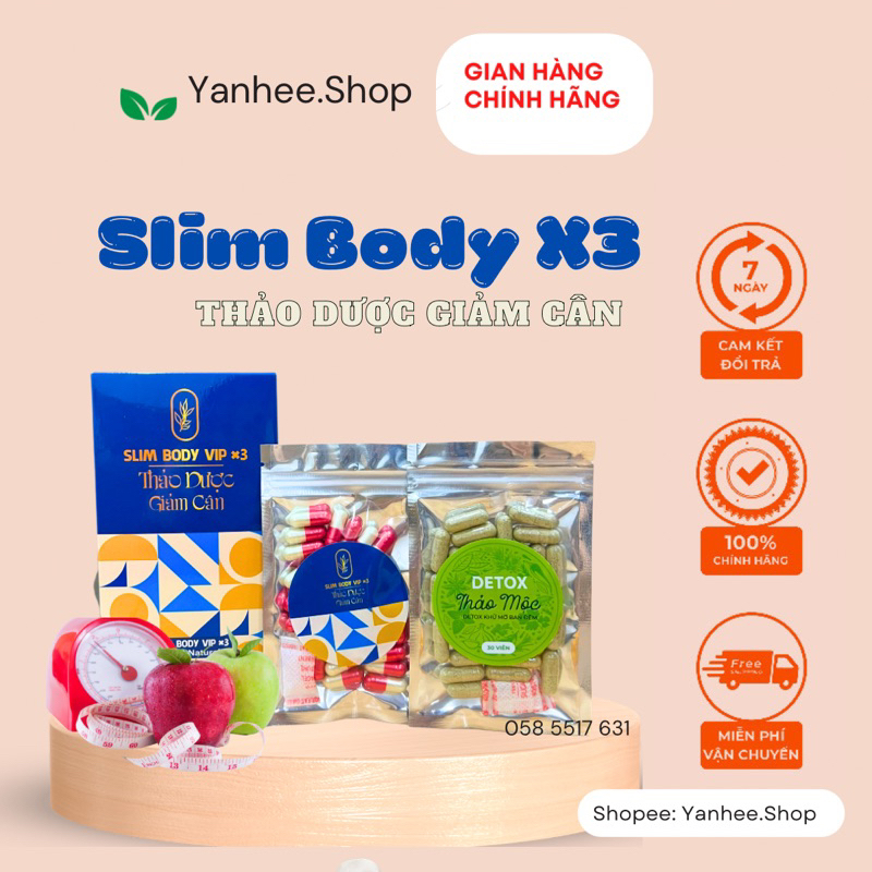 Thảo dược giảm cân Body Slim Vip X3 Siêu mạnh cho cơ địa khó giảm (mua 1 được 3)