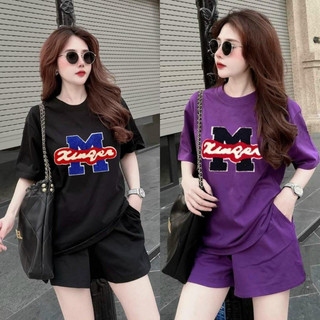 Set bộ đùi chất cotton su form rộng mặc nhà cho nữ rẻ đẹp đơn giản mùa hè bigsize 40-75kg in chữ M có chữ