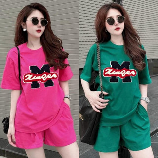 Set bộ đùi chất cotton su form rộng mặc nhà bộ thun nữ rẻ đẹp đơn giản mùa hè bigsize 40-75kg in chữ M có chữ