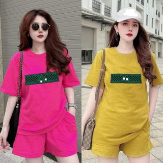Set bộ đùi chất cotton su form rộng bộ nữ mặc nhà rẻ đẹp thời trang đơn giản mùa hè bigsize 40-75kg in ngang