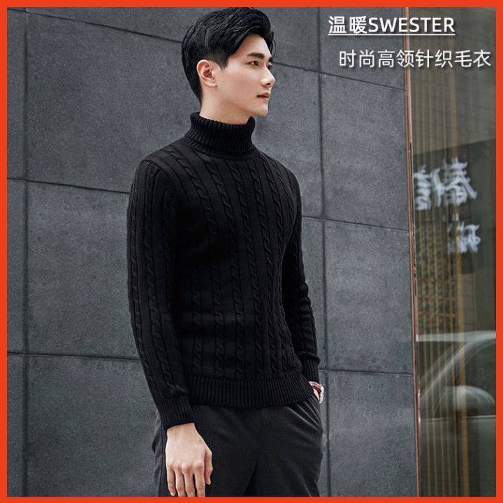Áo Len Nam Dài Tay Cổ Lọ Vặn Thừng Cao Cấp Kiểu Dáng Trẻ Trung Boy Phố Phong Cách Hàn Quốc