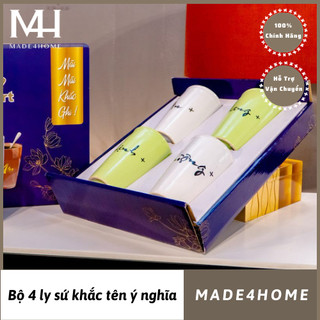 Bộ ly sứ cao cấp khắc tên theo yêu cầu Made4Home size 450ml