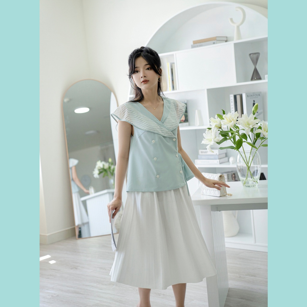 Chân váy xòe ODS thun dập ly