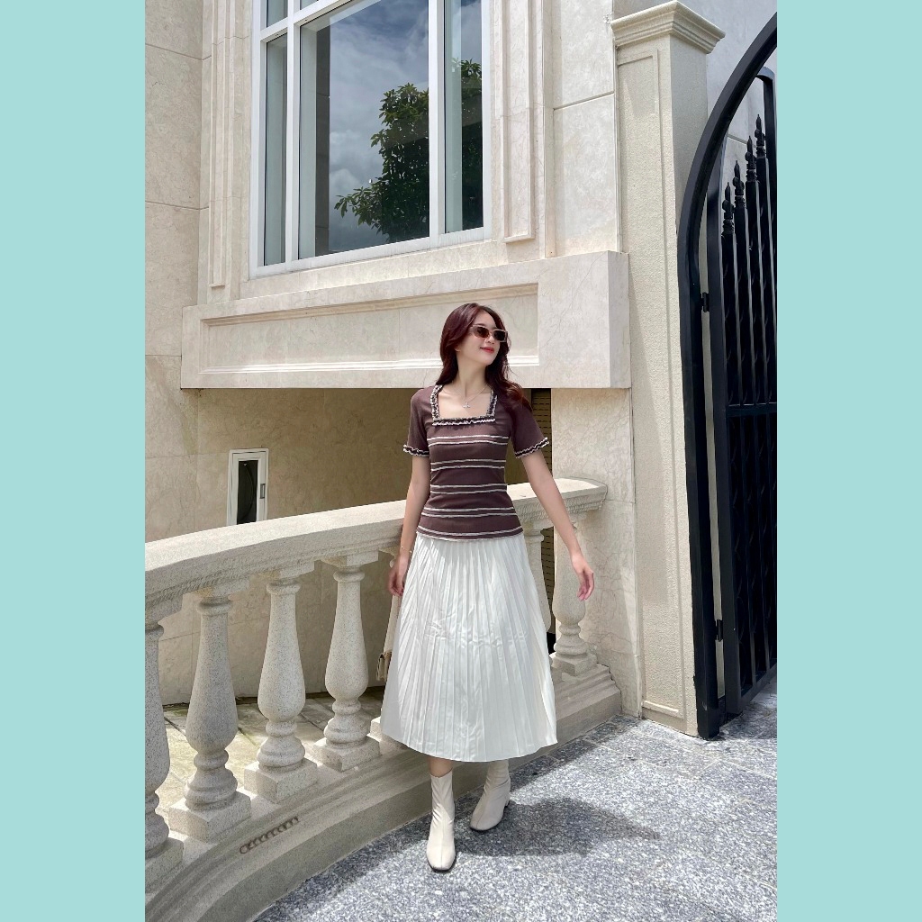 Chân váy xòe ODS thun dập ly