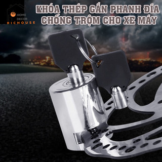 Khóa phanh đĩa xe máy chống trộm, thép nguyên khối không gỉ an toàn thông minh, nhỏ gọn tiện lợi