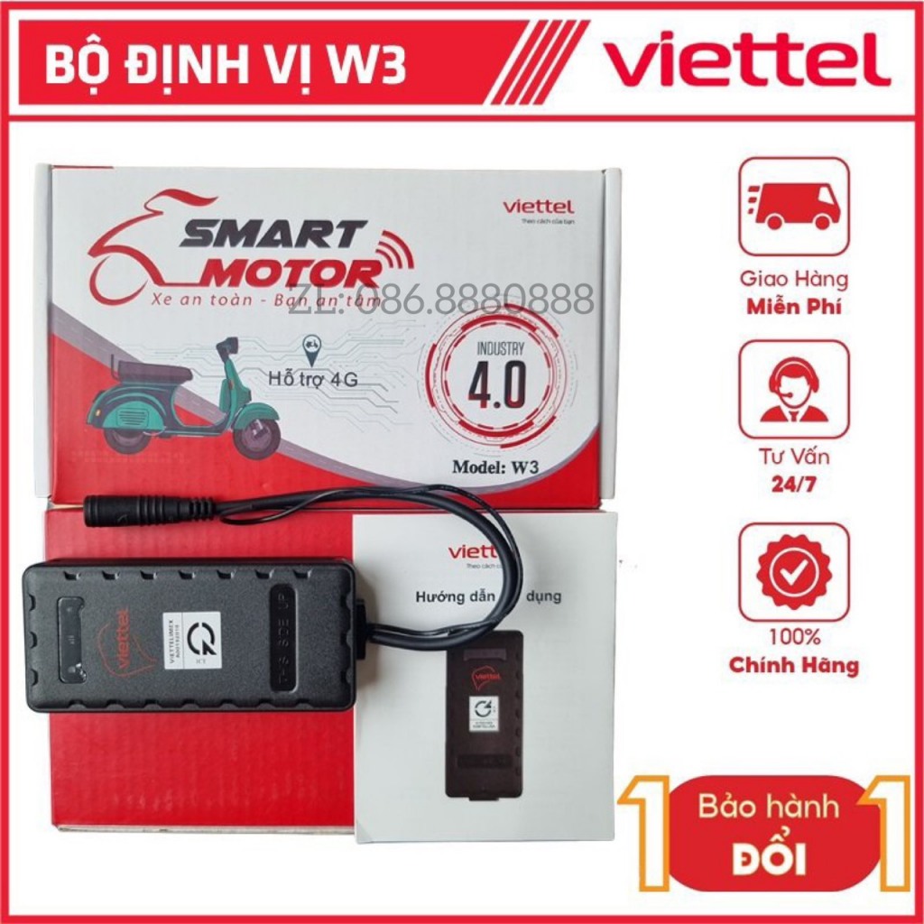 SMART MOTOR W1 , Nâng cấp hơn Smart Motor W3 W2 bản 4G cũ 2022 - Định vị Xe máy, Ô TÔ VIETTEL