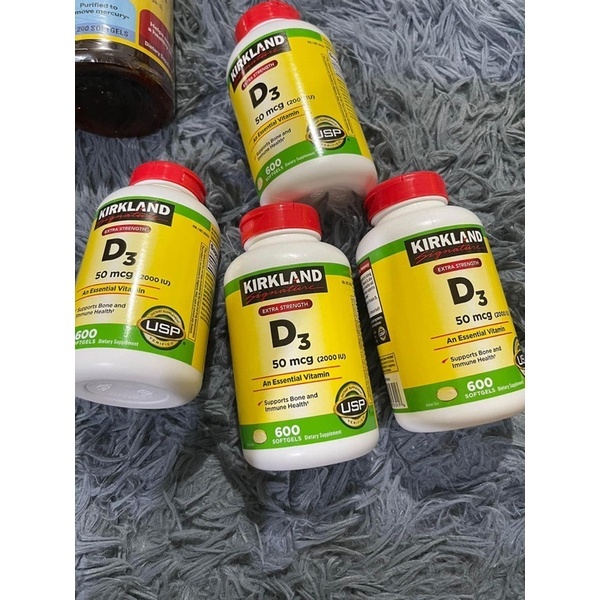 [Chỉ Bán Hàng Mỹ ]Vitamin D3 D 50mcg (2000IU) Kirkland chai 600 viên date 6/24[Bao Check][Bao dùng]