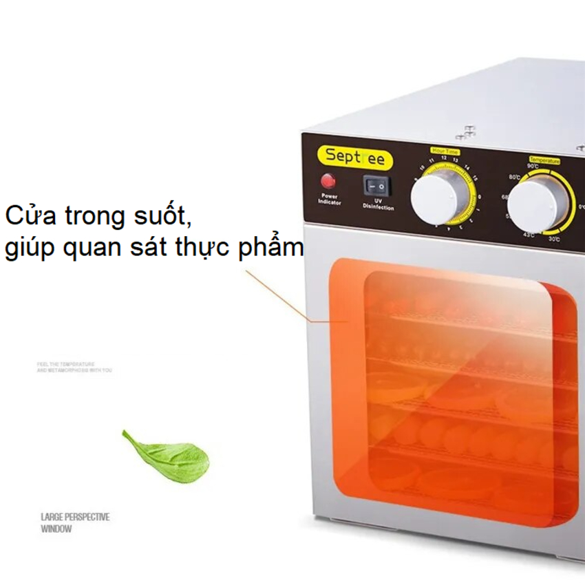 Máy sấy thực phẩm tích hợp đèn UV diệt khuẩn thương hiệu Mỹ Septree ST-04 - Bảo Hành 12 Tháng