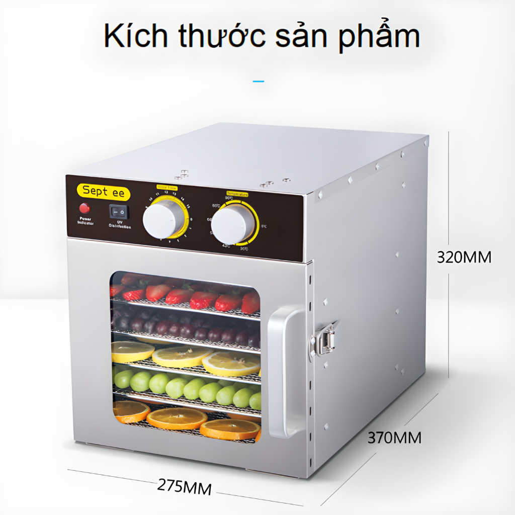 Máy sấy thực phẩm tích hợp đèn UV diệt khuẩn thương hiệu Mỹ Septree ST-04 - Bảo Hành 12 Tháng