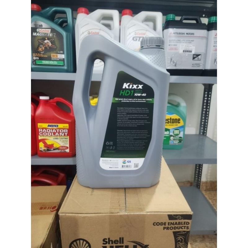 Dầu động cơ Máy Dầu Kixx HD1 10W40 Thùng nhựa 6 lít
