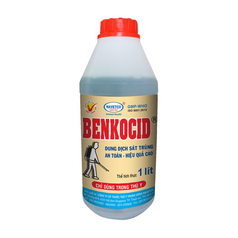 Navetco - Benkocid (1lít) dung dịch sát trùng an toàn, hiệu quả