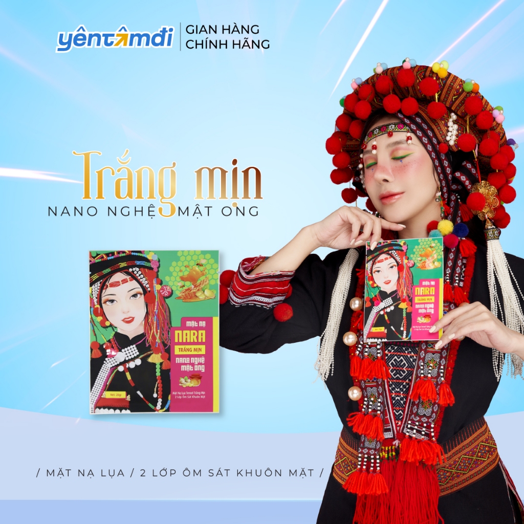 Mặt Nạ Lụa Dưỡng Trắng Cấp Ẩm Da NARA Nano Nghệ Mật Ong