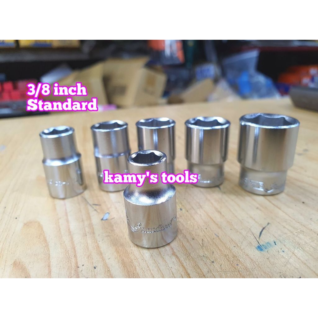 Đầu tuýp đầu khẩu ngắn 3/8 inch lục giác Standard chính hãng 8mm 10mm 12mm 13mm 14mm 17mm