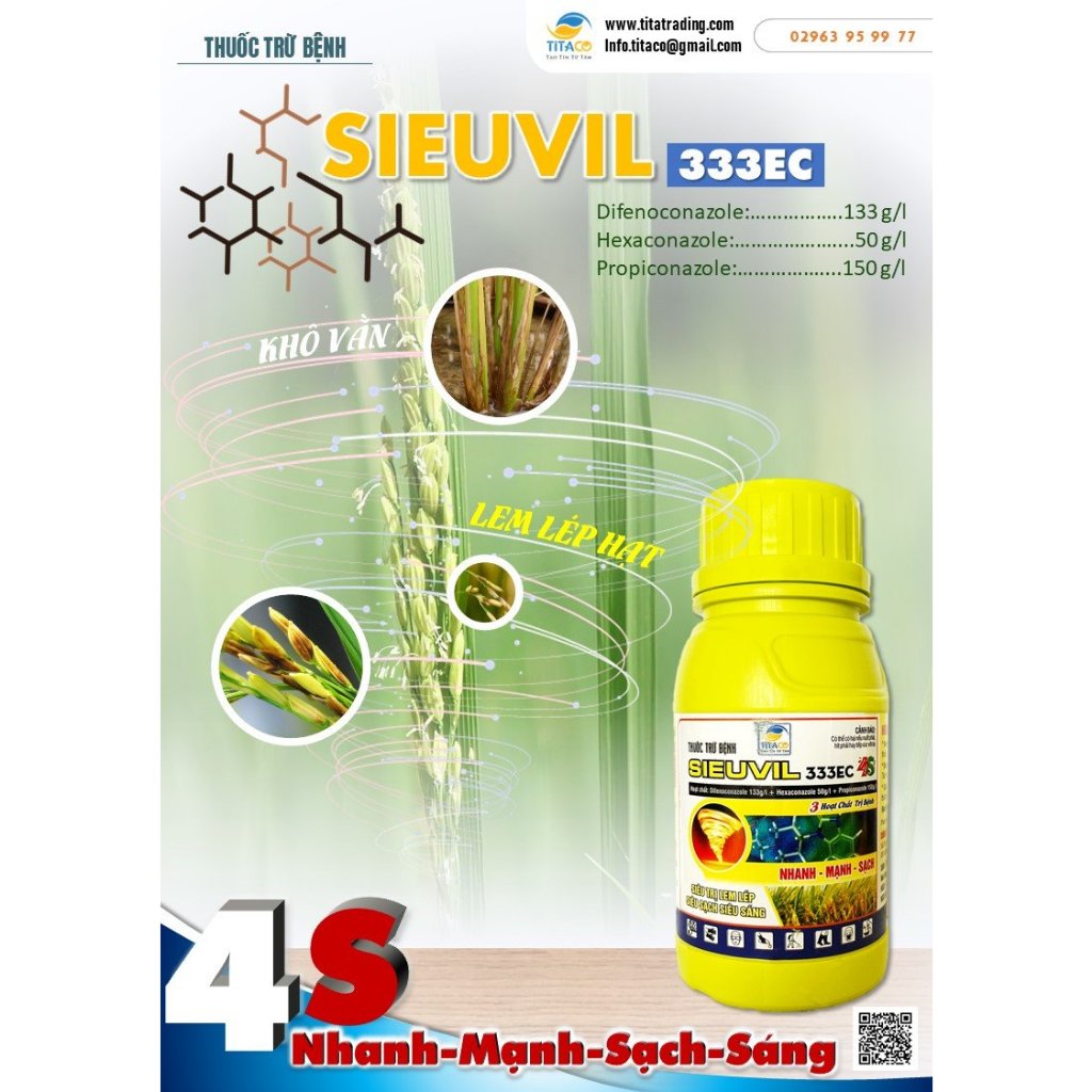 Sản phẩm phòng trừ nấm bệnh SIEUVIL 333SC - LEM LÉP HẠT, SÁNG HẠT