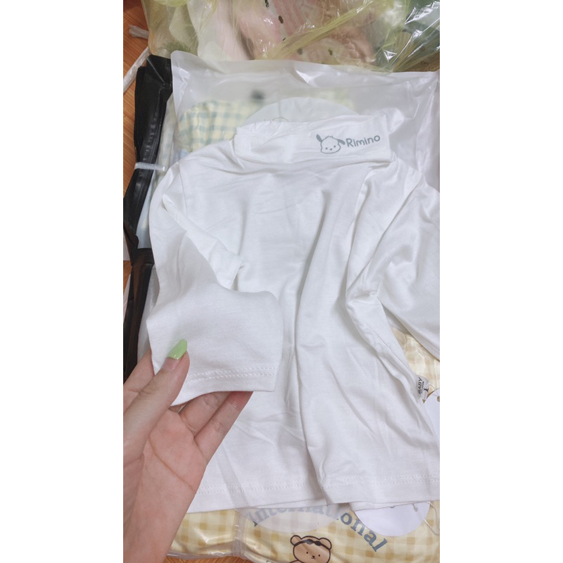 Áo dài tay thun lạnh cổ 3p cho bé