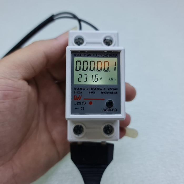 Công tơ điện tử 80A mẫu mới hiển thị 4 thông số thiết bị đo công suất Linh Kiện HuDu