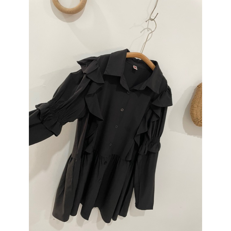 Đầm ngắn babydoll tay bèo điệu siêu cưng