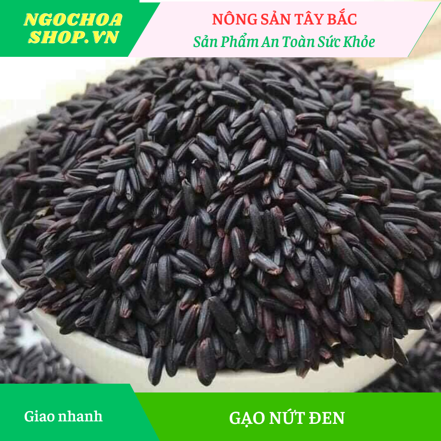 Gạo Lứt Đen Điện Biên gạo lứt dẻo, hữu cơ, giúp giảm cân, cho người tiểu đường, túi hút chân không 1KG.
