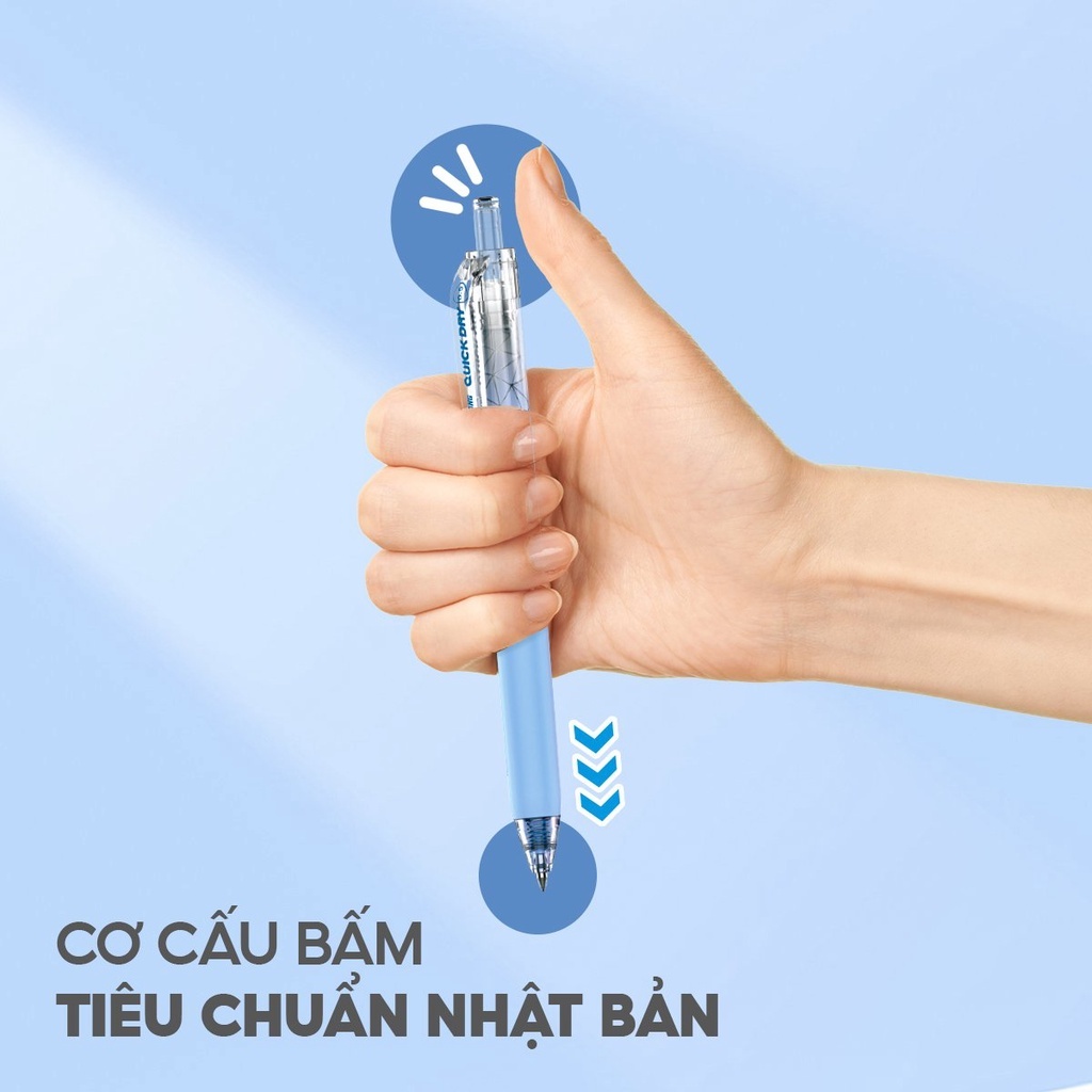 Túi 5 Bút gel Quick Dry Thiên Long GEL-033 - Mực khô siêu nhanh-KM