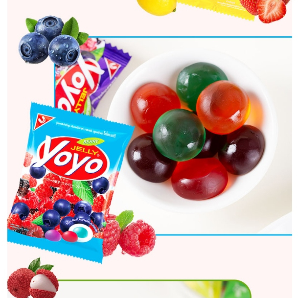Kẹo dẻo trái cây Yoyo 80g, kẹo dẻo ăn vặt tuổi thơ Thái Lan An Gia Sweets Snacks