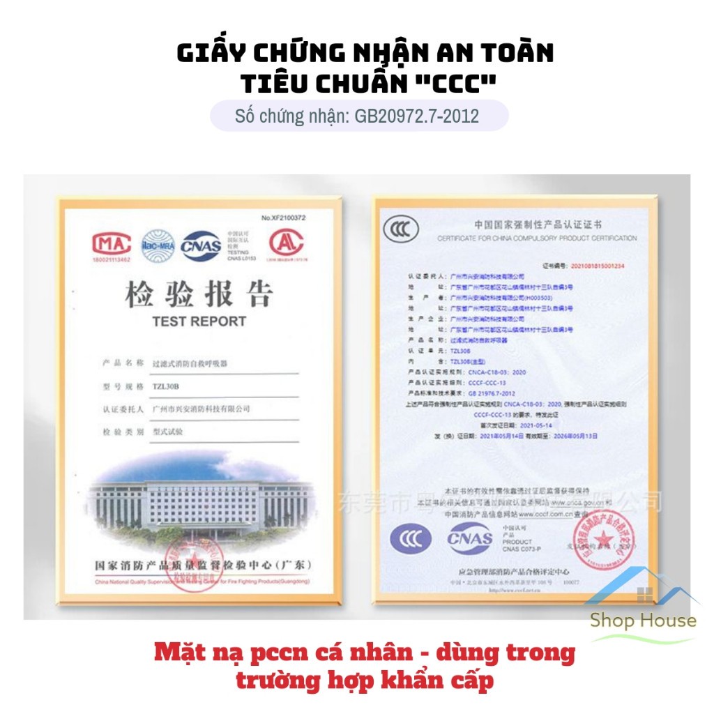Mặt Nạ Phòng Độc Chống Khói- Mặt Nạ Thoát Hiểm Phòng Ngạt Khói