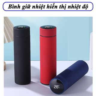 Bình Giữ Nhiệt Hiển Thị Nhiệt Độ Nước Dung Tích 500ml, Chất Liệu Inox Cao Cấp, Bình Nước Có Lưới Lọc Trà