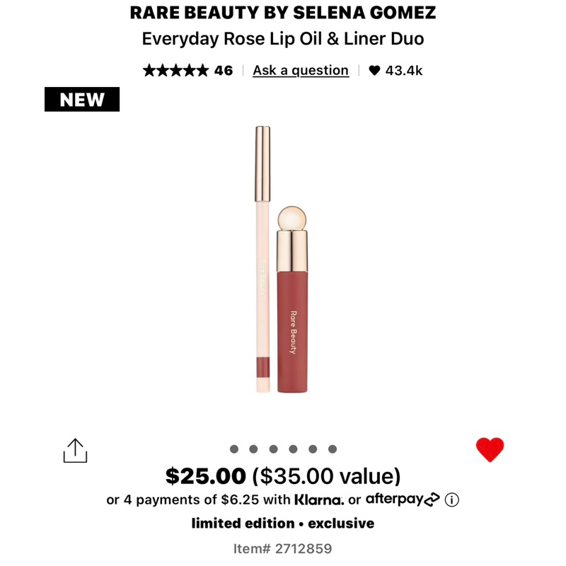 Set 2 son fullsize Rare Beauty $35