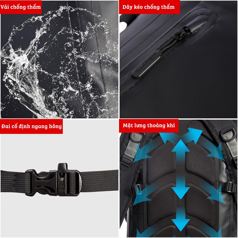 ZÓNG® Ba lô thể thao du lịch chống nước 25L - AFISHTOUR - FM2040