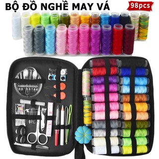 Bộ dụng cụ may vá 98pcs,bộ hộp kim chỉ may vá đa năng gia đình,phụ kiện máy may ,đồ thủ công diy,chỉ, kéo, thước dây
