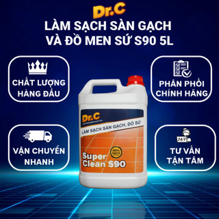 Dung dịch làm sạch sàn dr.c s90 làm sạch các vết bẩn cứng đầu, tẩy xi măng, vôi vữa trên bề mặt sàn gạch , dung tích 5l