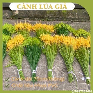 { Giá xưởng } cây lúa giả 2 màu xanh và vàng ( cao 70cm)