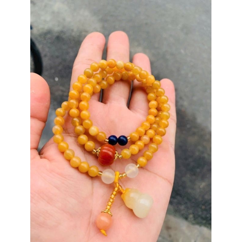 Vòng Tay Quấn 3 Vòng Ngọc Hoàng Long 6 li