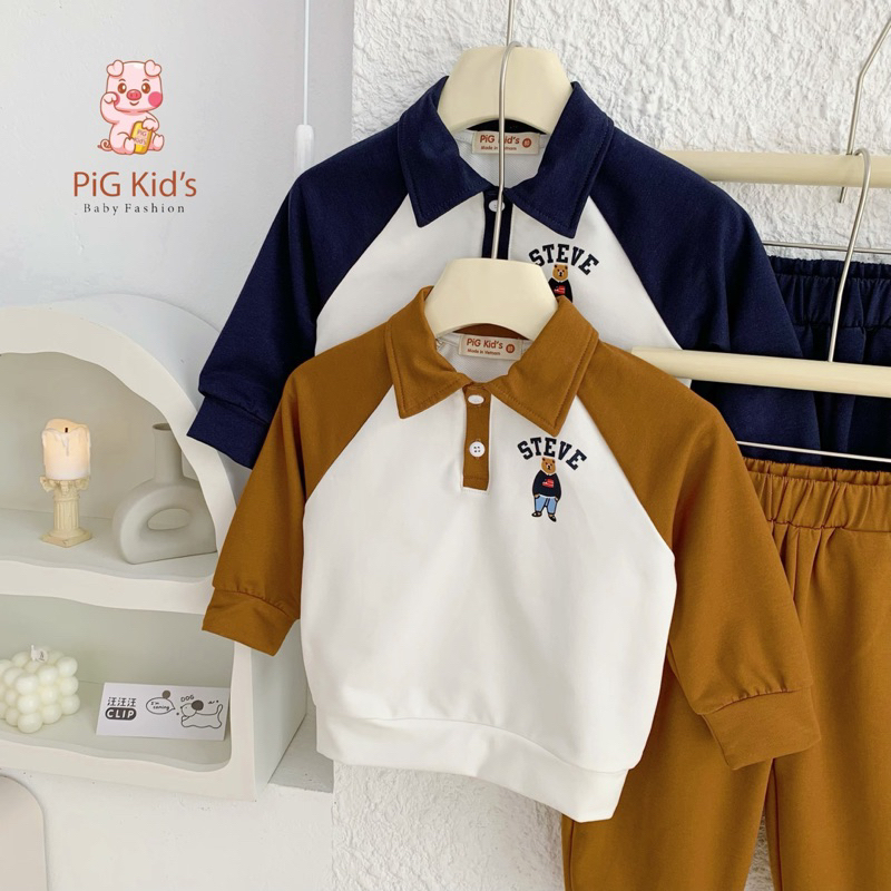 Bộ thu đông da cá in gấu Steve MS002.1010