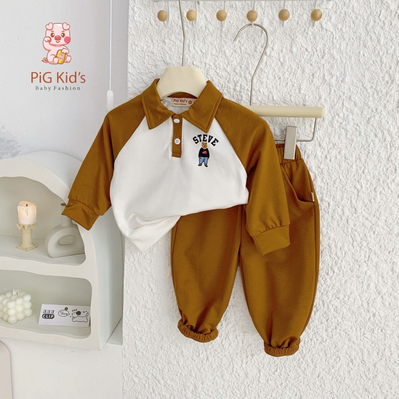 Bộ thu đông da cá in gấu Steve MS002.1010