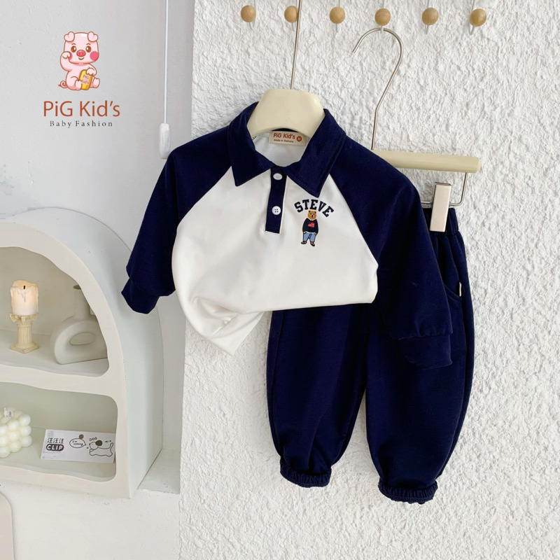 Bộ thu đông da cá in gấu Steve MS002.1010